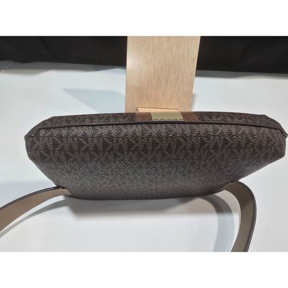 Michael Kors MK Logo Brown Belt Bag/Fanny Pack W Brown & Beige Strap Size L/XL - Picture 3 of 7